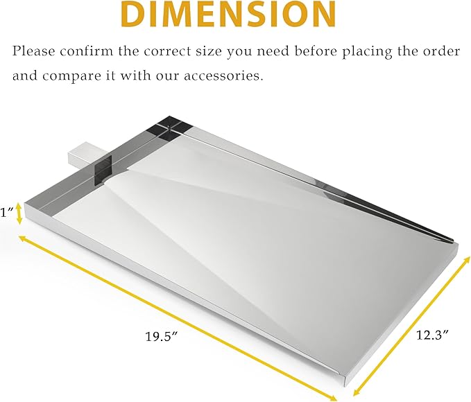 SUB025 Drip Tray for Traeger Tailgater Drip Pan Junior Elite 20 Tailgater 20 Bronson 20 Grill Accessories TFB30LZAC TFB29PLB TFB29LZB BBQ055 TFB29LZA Stainless Steel Heat Baffle Replacement Parts
