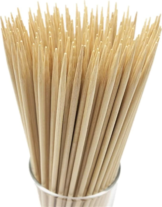 HOPELF 8" Natural Bamboo Skewers for BBQ，Appetiser，Fruit，Cocktail，Kabob，Chocolate Fountain，Grilling，Barbecue，Kitchen，Crafting and Party. Φ=4mm, More Size Choices 6"/10"/12"/14"/16"/30"(100 PCS)