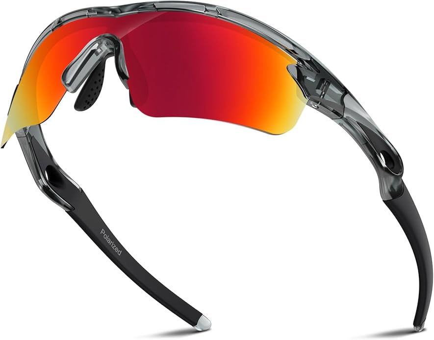 Rosemal Sports Sunglasses Polarized Cycling Sunglasses Running Driving Fishing Hiking for Men Women UV400 TAC TR90