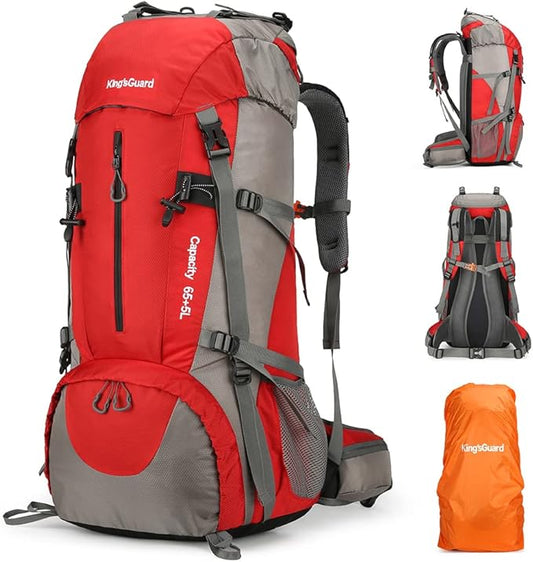 70L Hiking Backpack with Rain Cover Lightweight Travel Backpack Waterproof Camping Backpack