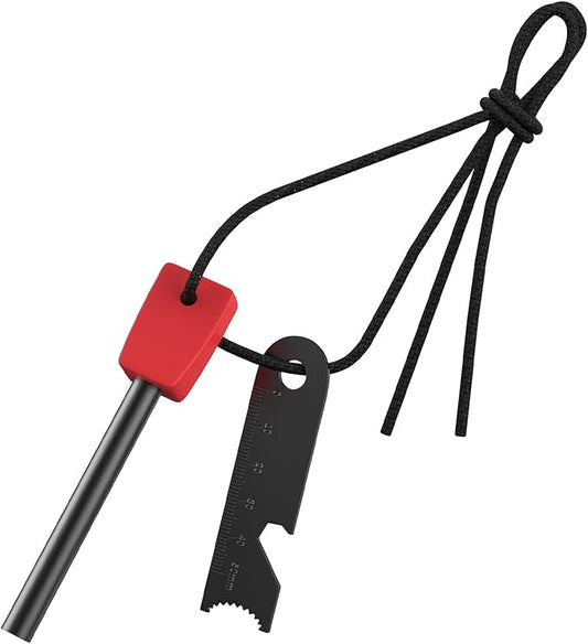 Ferro Rod Fire Starter Survival Tool Army,5/16" Ferro Rod with Easy Grip Handle,Multifunction Scraper Striker,Flint and Steel Magnesium Fire Starter Kit for Camping Backpacking