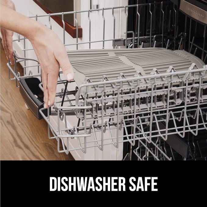 GORILLA GRIP 100% BPA-Free Patented Silicone Dish Drying Mat for Kitchen Counter, 18x24 Inch, Water Catching Ribbed Design, Easy Clean Waterproof Sink Liner, Heat Resistant, Fits Under Rack, Almond