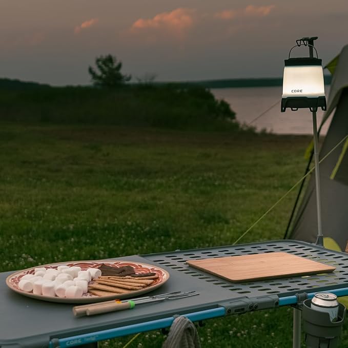 CORE Lantern Holder | Fits The CORE 4 Foot Outdoor FlexRail Camp & Cook Table | Portable for Beach, Picnic, Backyards, BBQ, Tailgate, Patio, and Party