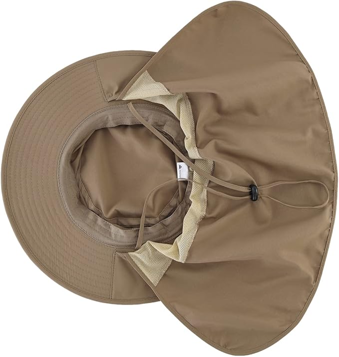 Home Prefer UPF50 Mens Sun Hat with Neck Flap Quick Dry UV Protection Cap Womens Wide Brim Fishing Hat Neck Flap Beach Garden