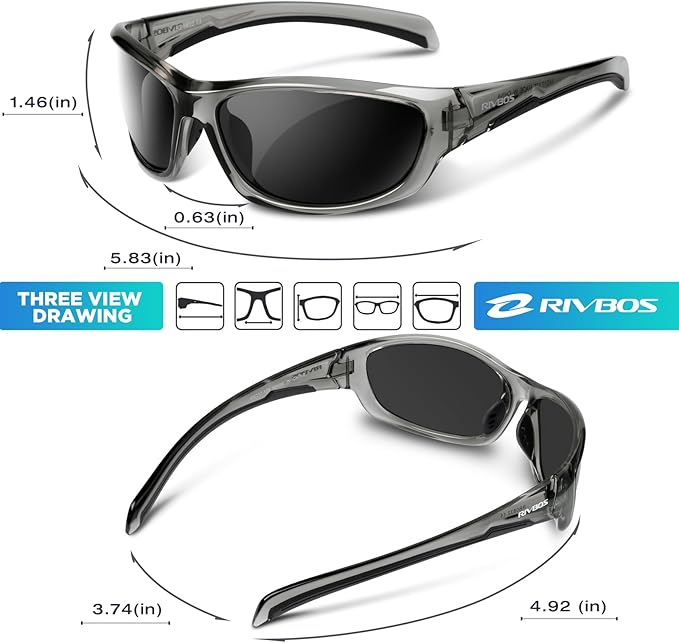 RIVBOS Polarized Sunglasses UV400 Protection for Men's and Women's Fishing, Cycling, and Outdoor Activities RB832
