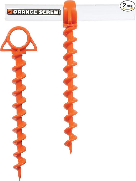 Ultimate Ground Anchors: Heavy Duty Screw-in Tent Stakes for High Wind, Sand, Canopies, and Camping - Made in USA, 100% Recycled, Included T-Grip Tool - (Large, 2 Pack)
