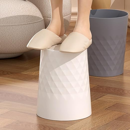 1.8 Gallon Small Trash Can 2 Pack Bathroom Garbage Can Waste Basket Recycling Bin for Dorms Bedrooms Offices Kitchens, Grey