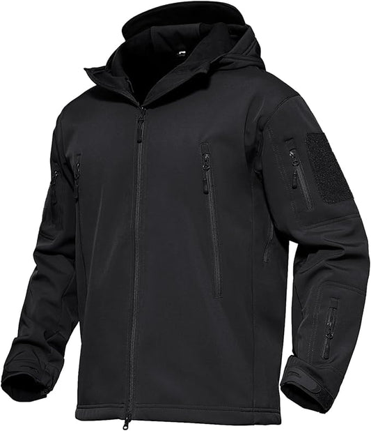 MAGCOMSEN Men's Tactical Jacket 7 Pockets Performance Fleece Lined Water Resistant Ski Snow Soft Shell Winter Coats
