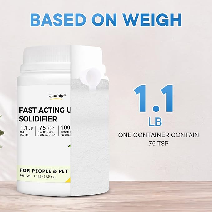 1.1LB Urine Super Absorbent with Spoon, Toilet Gel Powder for Portable Bedpans, Eco Gel Camping Toilet Chemicals, Sodium Polyacrylate Solidifier for Pet Loo, Urinal Deodorizer - by Qucship