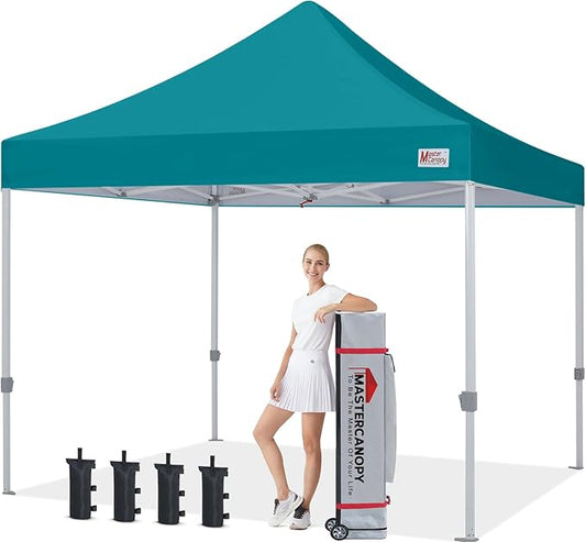 MASTERCANOPY Pop Up Canopy Tent Commercial Grade 10x10 Instant Shelter (Turquoise)