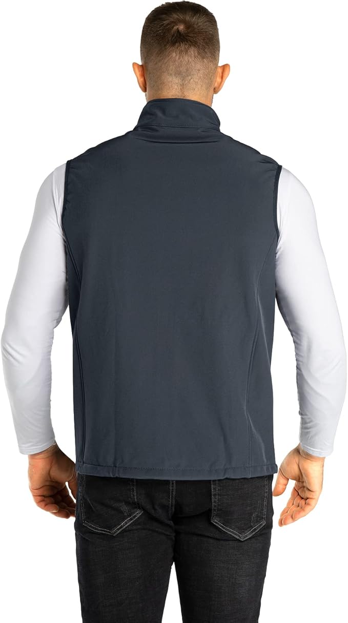 33,000ft Men's Lightweight Softshell Vest Outerwear Zip Up Fleece Lined Windproof Sleeveless Jacket for Golf Running Hiking