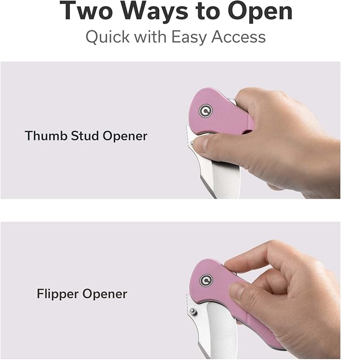 CIVIVI Gordo Small Folding Pocket Knife for EDC, 2.51" D2 Blade G10 Handle with Carry Clip, Slim EDC Pocket Knife for Women Men C22018C-4, Pink