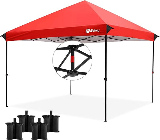 Sekey 10x10 Pop Up Canopy with One Push Setup-Easy Up Canopy with 99% UV Blocking - Instant Outdoor Sun Shade for Events, Parties, Camping- Commercial Gazebo with Weight Bags,Wind Proof&Waterproof