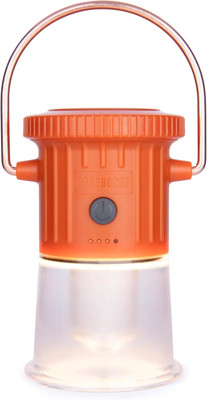 Barebones Hoodoo Light – Rust Orange, Rechargeable 3-in-1 Camping Lantern & Flashlight – 600 Lumens LED Light with Magnetic Base, Tripod Mount, USB-C Charging & Dimmable Brightness for Outdoor Use