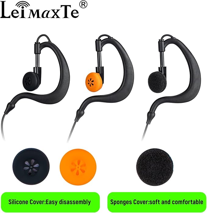 XPR 3550e G Shape Earpiece Compatible with Motorola XPR 3300e (3300 3500) Headset High Strength Connector