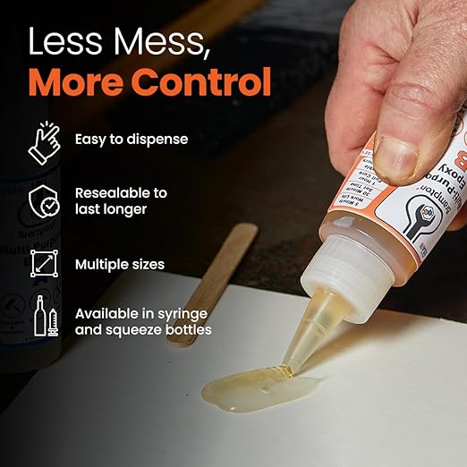 Brampton Multi-Purpose Epoxy, Quick 30-Minute Set, Waterproof 2-Part Epoxy Glue Kit for Tile, Metal, Ceramic, Glass, Wood, Stone, Strong Bonding, Sandable, Paintable Resin, Easy 1:1 Mix, 16 oz