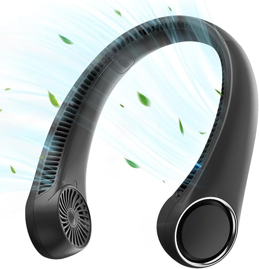 Gaiatop Portable Neck Fan Rechargeable, Hands-Free Cooling, 23.5hrs Runtime, Battery Powered Personal Wearable Fan Quiet, Summer Outdoor Travel Essentials, Birthday Gifts for Women Men Teens, Black