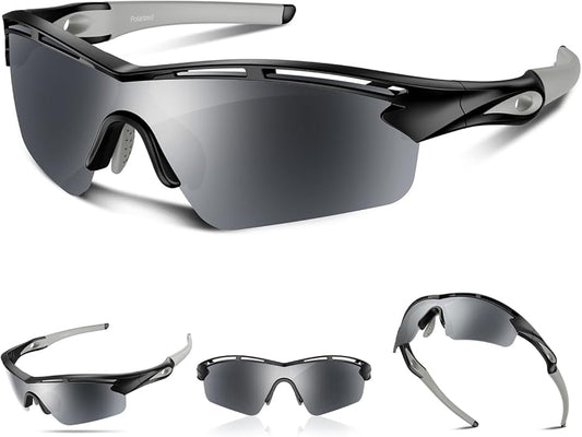 Rosemal Sports Sunglasses Polarized Cycling Sunglasses Running Driving Fishing Hiking for Men Women UV400 TAC TR90