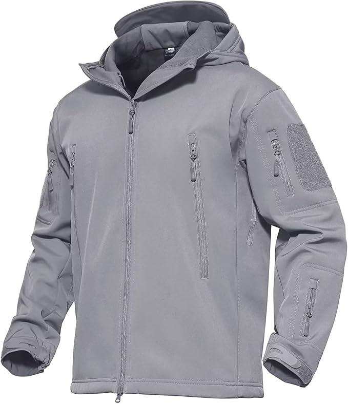 MAGCOMSEN Men's Tactical Jacket 7 Pockets Performance Fleece Lined Water Resistant Ski Snow Soft Shell Winter Coats