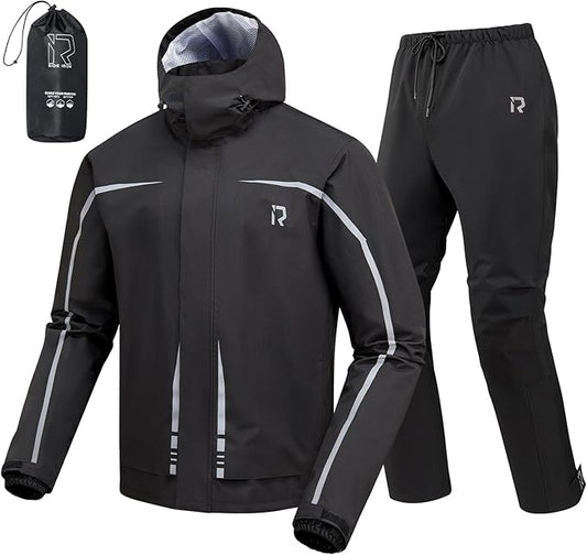 Rain Suit, Rain Gear for Men & Women Waterproof Jacket and Pants Breathable Reflective Raincoat for Motorcycle, Fishing, Golf