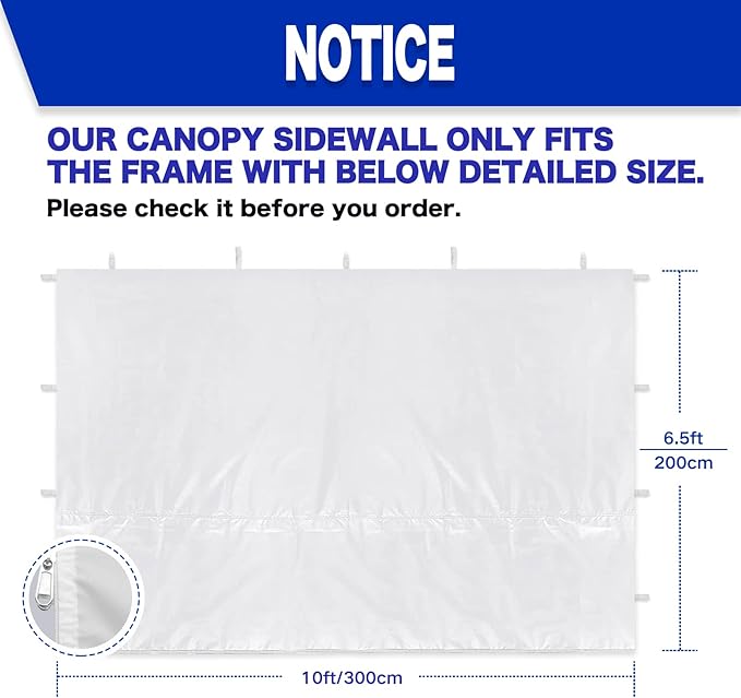 Instant Canopy Tent Sidewalls for 10x10 Pop Up Canopy Waterproof,99% UV Protection，3 Piece Sidewalls, Black(3PCS Sidewall Only, Canopy Tent NOT Included)