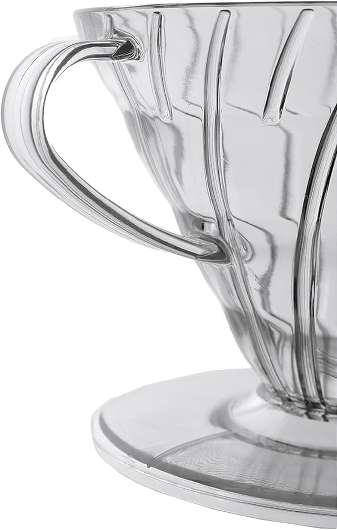 Pour Over Coffee Maker, Single Cup Coffee Dripper, Manual Porcelain Slow Brewing Accessories for Travel, Camping, Office, Home, Cafe, Coffee Gifts (Clear, Large)