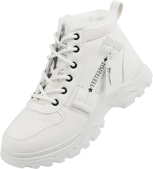 Womens Snow Boots Warm Winter Boots Ladies Fur Lined Ankle Boots Lace Up Outdoor Booties Anti-Slip Sneakers Waterproof Walking Shoes