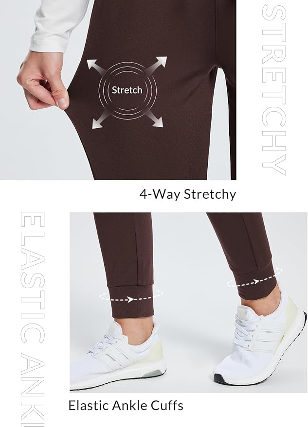 baleaf Women's Fleece Lined Pants Water-Resistant Sweatpants Winter Thermal Ski Hiking Running Joggers