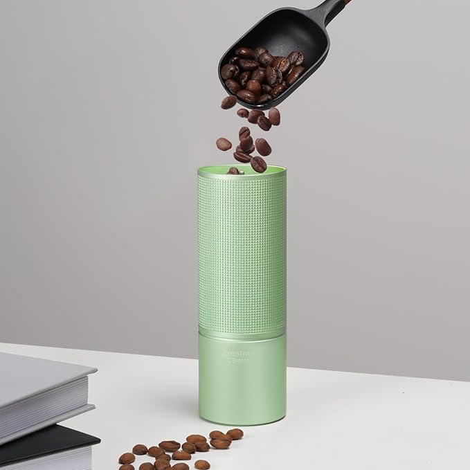 TIMEMORE Manual Coffee Grinder Stainless Steel Espresso Coffee Bean Grinder with Foldable Handle Chestnut C3 ESP PRO Internal Adjustable Setting, Double Bearing Positioning for Pour Over Coffee Green
