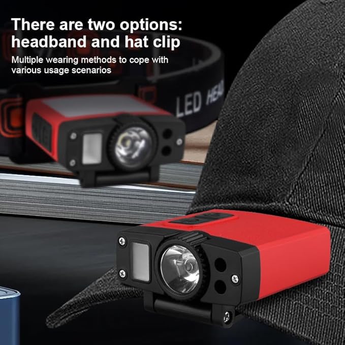 Clip-on Cap Light - with Motion Sensor, can be Charged in The Matching Magnetic Charging Box, 180° Wide Angle Adjustable (Spotlight*1, 1)