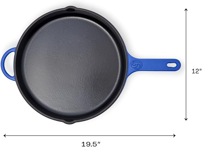 Great Jones King Sear Cast-Iron Skillet (Blueberry, 12") | Enameled for Easy Cleaning | Safe for All Stovetops & Ovens | Perfect for Crispy Chicken, Steak & More | Oven-Safe to 500°F | Hand Wash Only