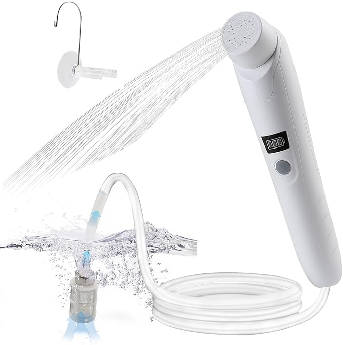 Portable Outdoor Shower,Handheld Electric Shower,IPX6 Waterproof,USB Charging,Built-in Battery,Compact and Portable,Suitable for Outdoor Camping,Beach Bathing,Hiking,pet Bathing