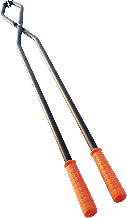 TAFIEDA Fireplace Tongs Log Grabber. 40 Inches Heavy Duty Fire Pit Tongs Log Grabber. Upgraded Fire Tong For Indoor & Outdoor Fireplace Fire Pit Camping Fire Wood Stove.