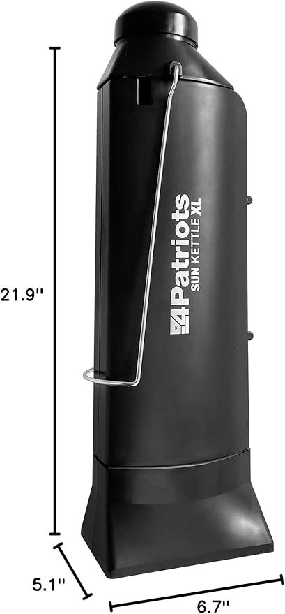 4Patriots Sun Kettle XL: Portable Solar Water Heater For Hunting & Emergencies - 33.8 oz Capacity