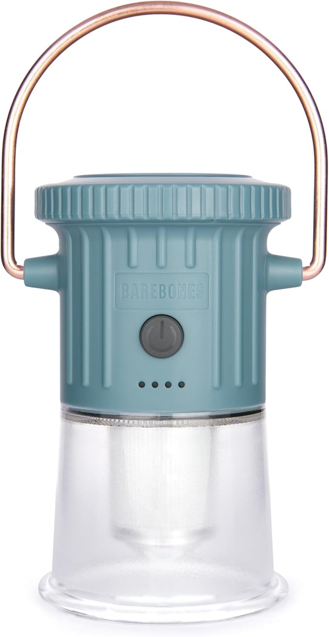 Barebones Hoodoo Light – Dusty Blue, Rechargeable 3-in-1 Camping Lantern & Flashlight – 600 Lumens LED Light with Magnetic Base, Tripod Mount, USB-C Charging & Dimmable Brightness for Outdoor Use