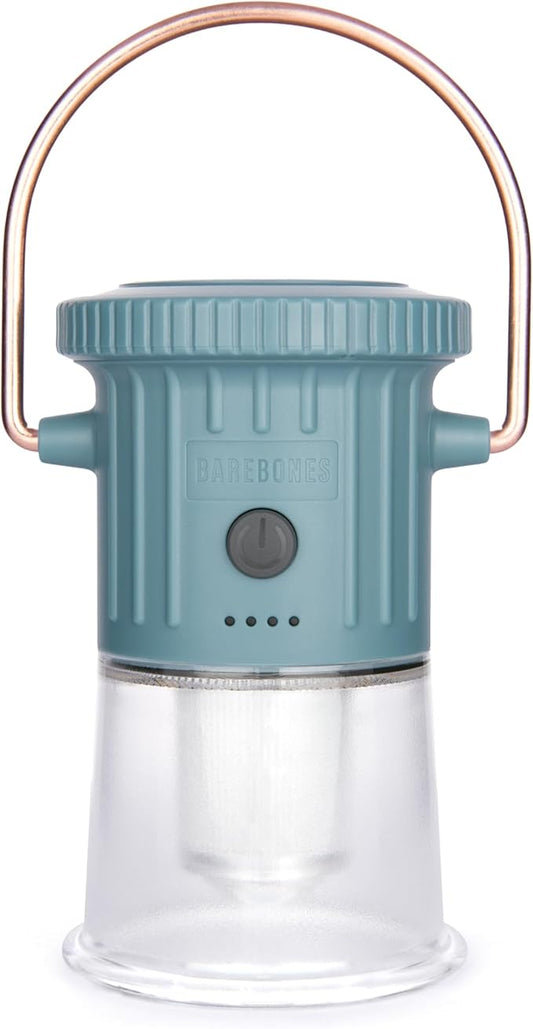 Barebones Hoodoo Light – Dusty Blue, Rechargeable 3-in-1 Camping Lantern & Flashlight – 600 Lumens LED Light with Magnetic Base, Tripod Mount, USB-C Charging & Dimmable Brightness for Outdoor Use
