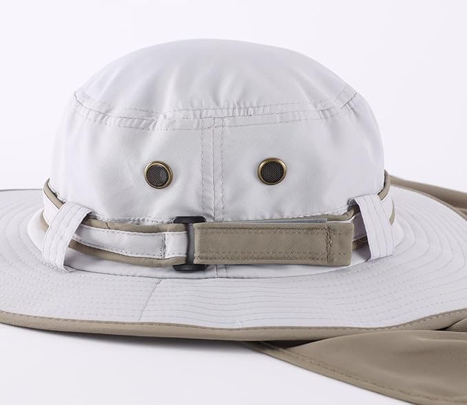 Home Prefer UPF50 Mens Sun Hat with Neck Flap Quick Dry UV Protection Cap Womens Wide Brim Fishing Hat Neck Flap Beach Garden