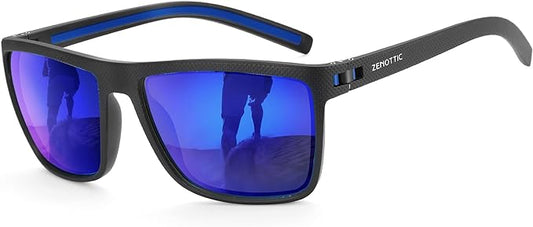 ZENOTTIC Polarized Sunglasses for Men Lightweight TR90 Frame UV400 Protection Square Sun Glasses