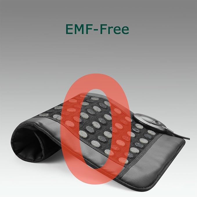 Far Infrared Heating Pad-EMF Free-Timed Auto Off,-ade Stones-Storage Bag 2025Upgraded