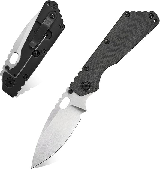 Eafengrow EF225 Pocket Knife Hunting Knives D2 Blade Titanium Handle with Clip EDC Tools Survival (black)