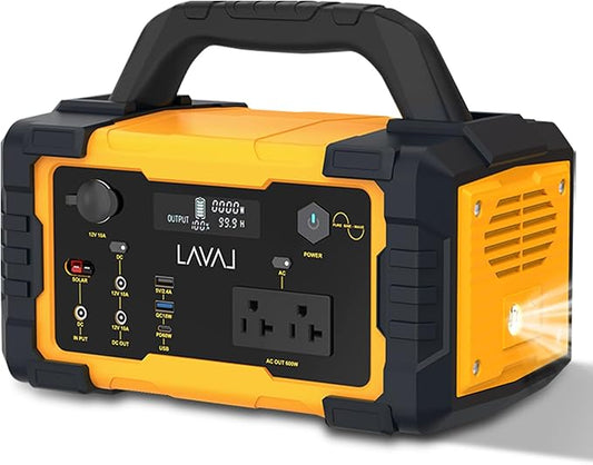 600W Solar Generator Portable Power Station with 120V AC Outlet 642Wh Powered Generator Lithium Battery for RV Camping Outdoor Hiking Home Emergency Backup Power Outages (Solar Panel Optional)