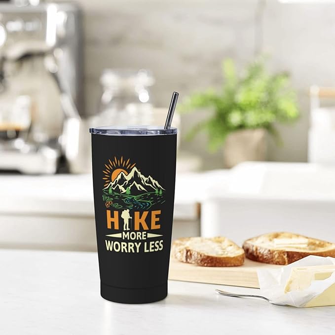 Hiking Gifts for Men, Hiking Tumbler 20oz Stainless Steel Insulated Coffee Travel Mug, Gift for Hiker Outdoor Coffee Cup, Hiker Mountain Tumbler, Hikers Lovers Gift for Birthday Christmas Father's Day