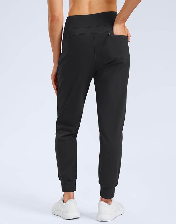 G Gradual Women's Fleece Lined Joggers Water Resistant Hiking Pants High Waisted Winter Thermal Sweatpants 3 Zipper Pockets