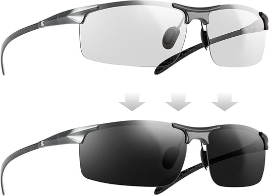 BIRCEN Polarized Carbon-Fiber Sunglasses for Men: Ultralight UV Protection Sun Glasses for Outdoor Sports Fishing Golf Hiking