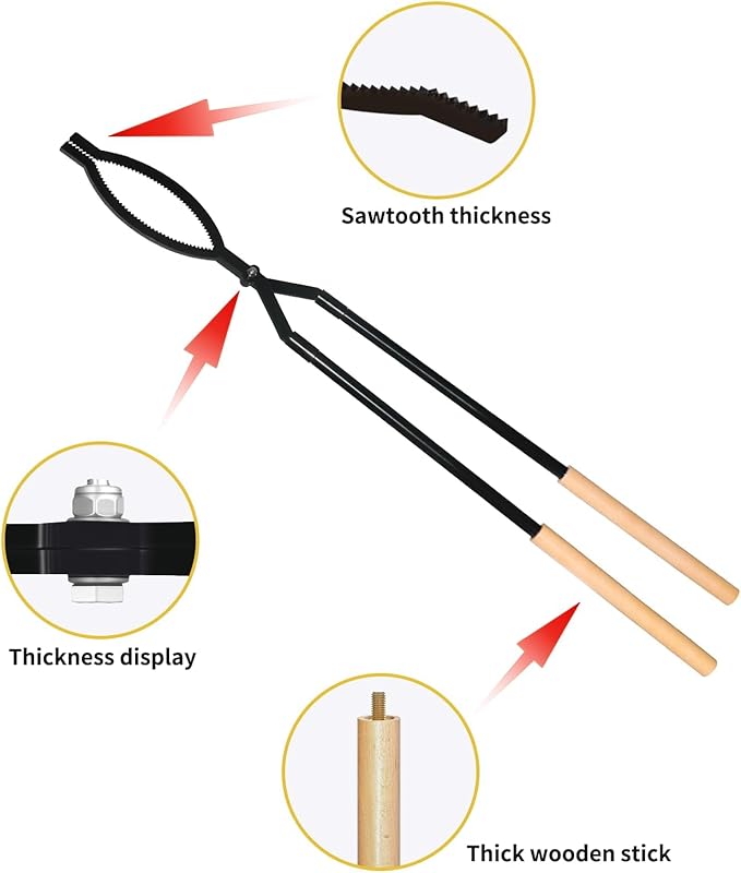 42" Fire Tongs Firewood Log Grabbers and Fire Poker Set, Portable Detachable Heavy Duty Large Fire Tongs Fire Poker Tools Set for Fire Pit, Fireplace, Camping, Bonfires Outdoor/Indoor