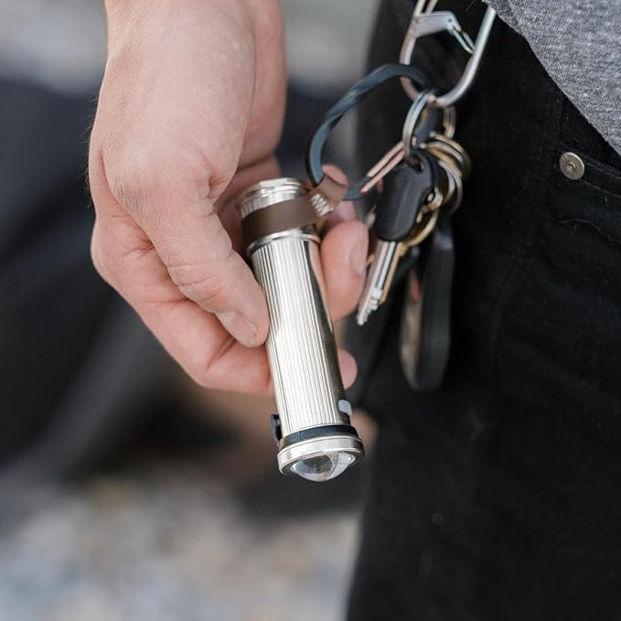 Barebones Mini Flashlight - Aluminum, Vintage-Style Rechargeable Flashlight with Adjustable Brightness, Magnetic Base, and Candle Flicker Mode – Compact Travel and Camping Light