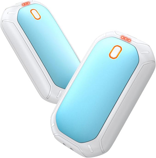 2 Pack Hand Warmers Rechargeable, 2025 New Portable Magnetic Electric with 12hrs Warmth, Double-Sided Heating Pocket Size for Outdoors, Camping - Winter Gifts for Women Men