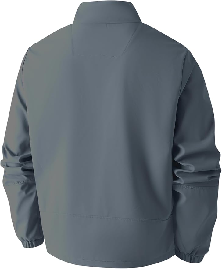 QTE Lightweight Jackets for Men Casual Windbreaker Stylish Light Fall Spring Golf Work Outdoors Business Stand Collar Coat