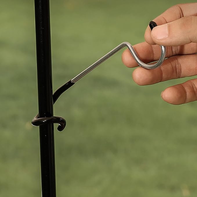 6PCs Garage Shelving Storage & Outdoor Camping Lantern Hooks, Non-Slip Bird Feeder & Kitchen Shelving Pole Hooks