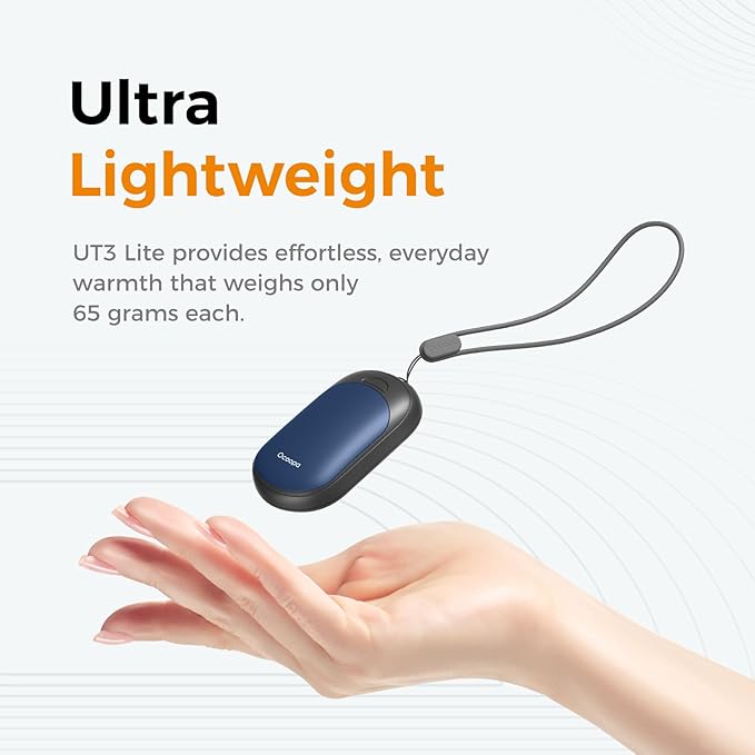 OCOOPA Magnetic Hand Warmers Rechargeable 2 Pack, AI Electric Handwarmers, Fast Heating, 3-Settings, UL Certified, Portable Heater, Gloves Fitting, Travel Essentials, Gifts Women Men, UT3 Lite